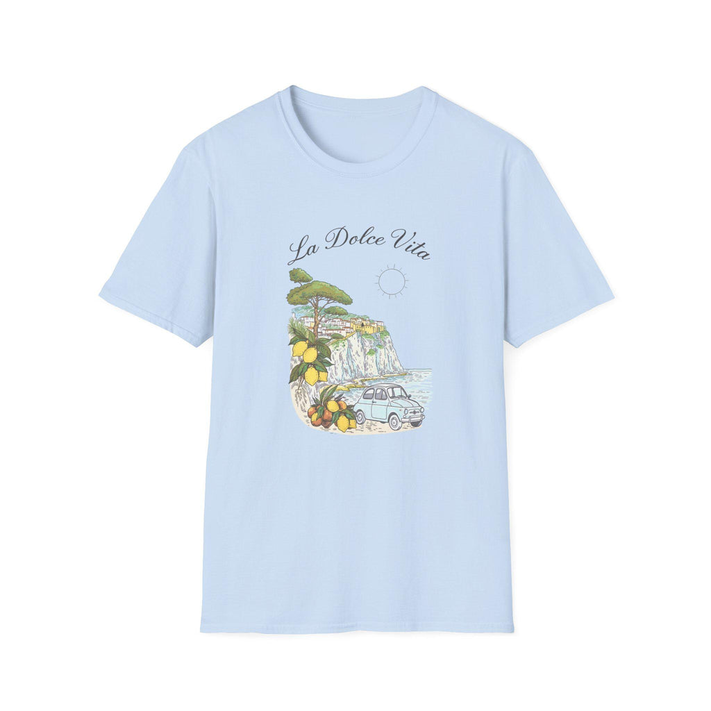 La Dolce Vita T-Shirt | Italian Summer Fiat 500 Lemon Coast Tee | Amalfi Positano Village Shirt | Mediterranean Travel Gift
