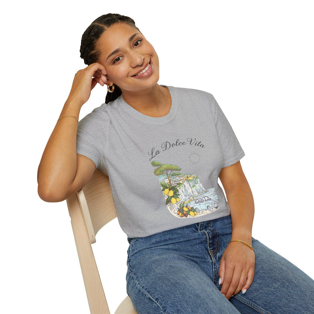 La Dolce Vita T-Shirt | Italian Summer Fiat 500 Lemon Coast Tee | Amalfi Positano Village Shirt | Mediterranean Travel Gift
