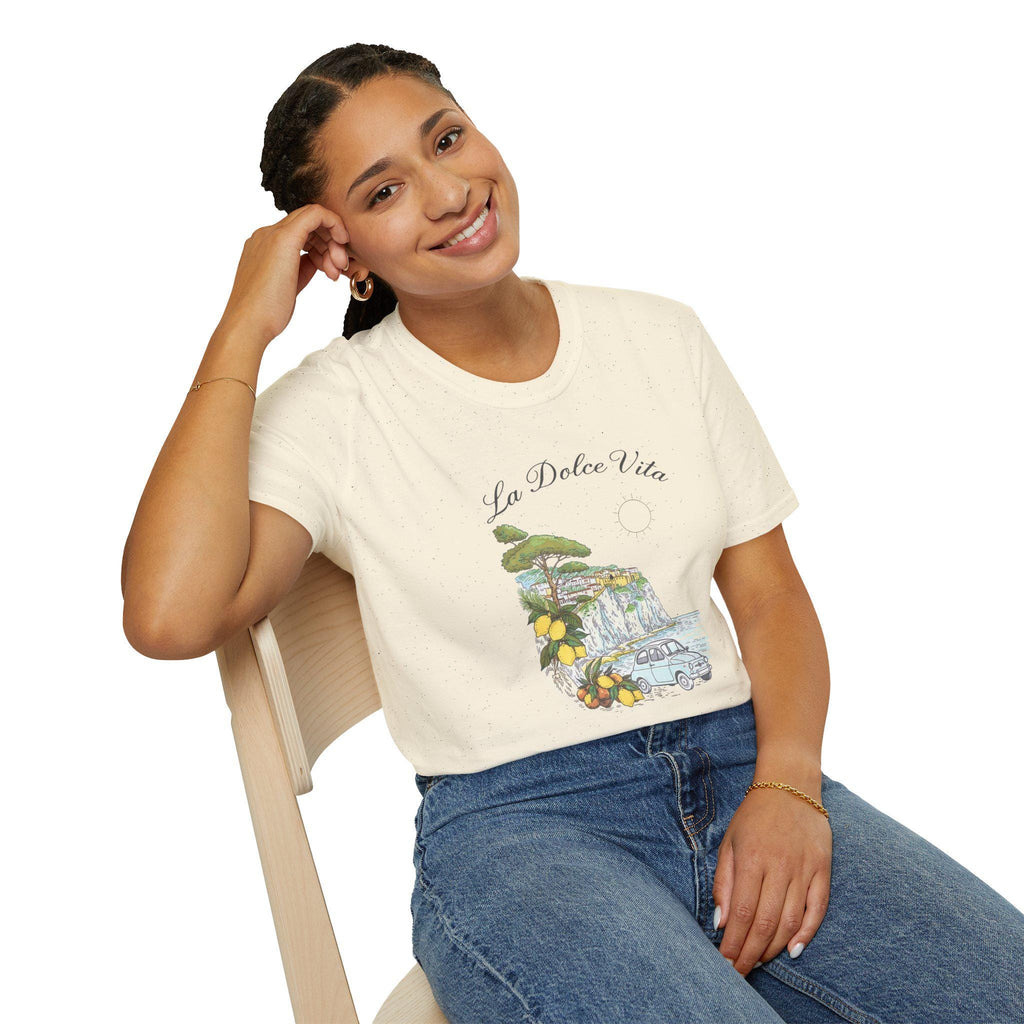 La Dolce Vita T-Shirt | Italian Summer Fiat 500 Lemon Coast Tee | Amalfi Positano Village Shirt | Mediterranean Travel Gift