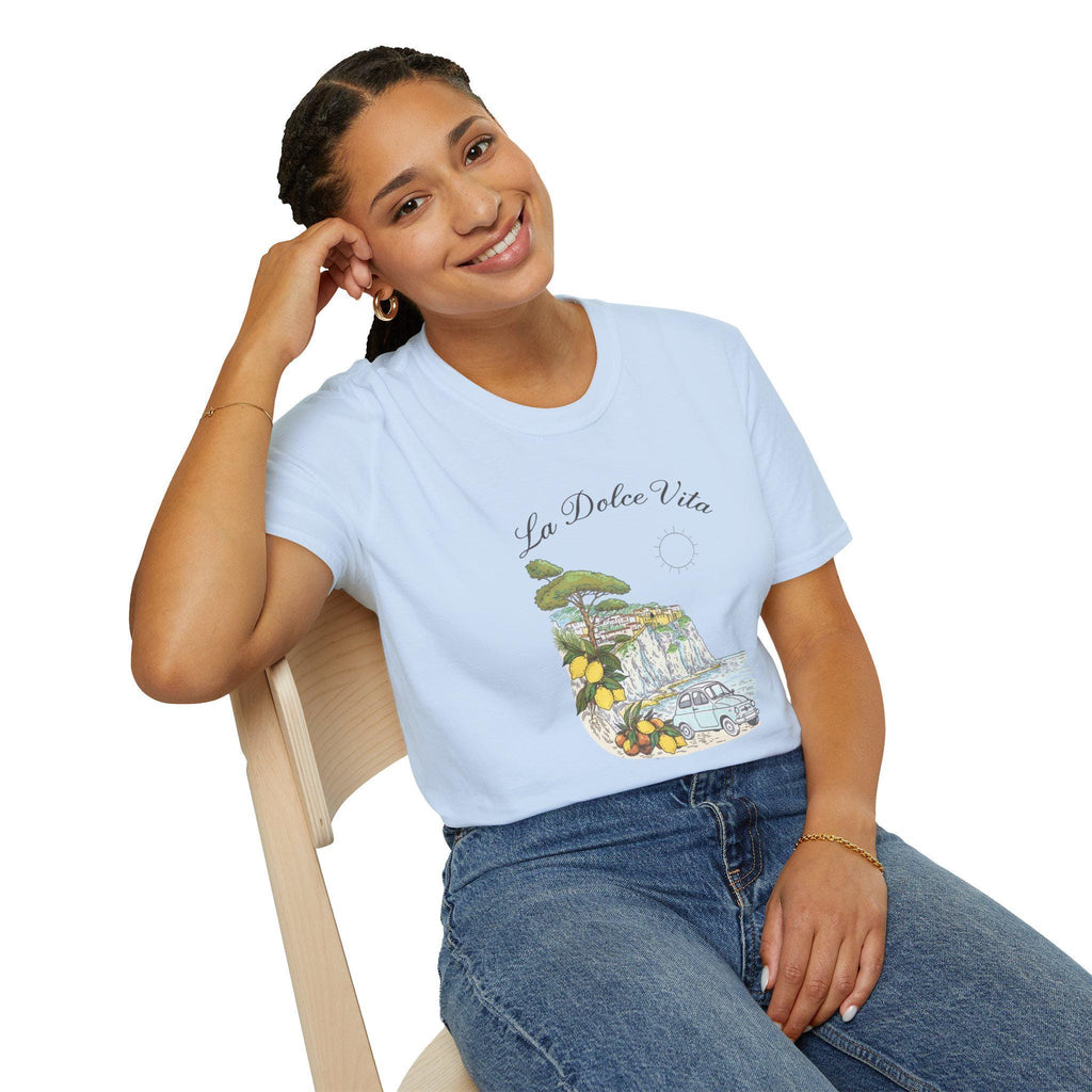 La Dolce Vita T-Shirt | Italian Summer Fiat 500 Lemon Coast Tee | Amalfi Positano Village Shirt | Mediterranean Travel Gift