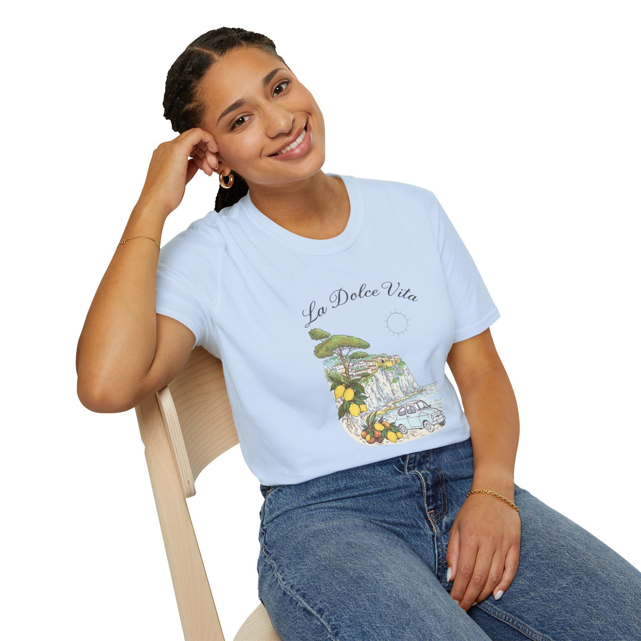 La Dolce Vita T-Shirt | Italian Summer Fiat 500 Lemon Coast Tee | Amalfi Positano Village Shirt | Mediterranean Travel Gift