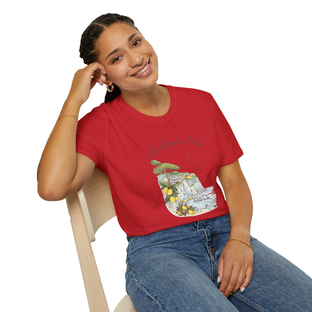 La Dolce Vita T-Shirt | Italian Summer Fiat 500 Lemon Coast Tee | Amalfi Positano Village Shirt | Mediterranean Travel Gift