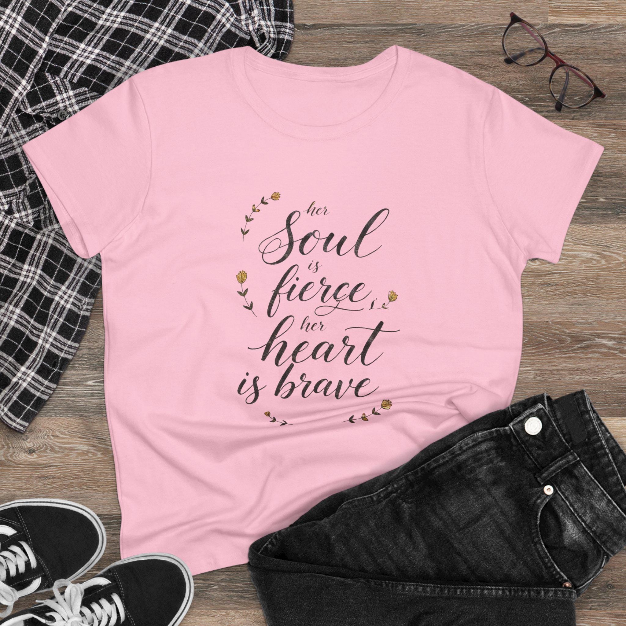Her Soul is Fierce Her Heart is Brave T-Shirt | Mother's Day Gift | Inspirational Women's Tee